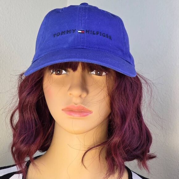 ?️NWT Tommy Hilfiger Blue Logo Unisex Adjustable Baseball Hat One Size